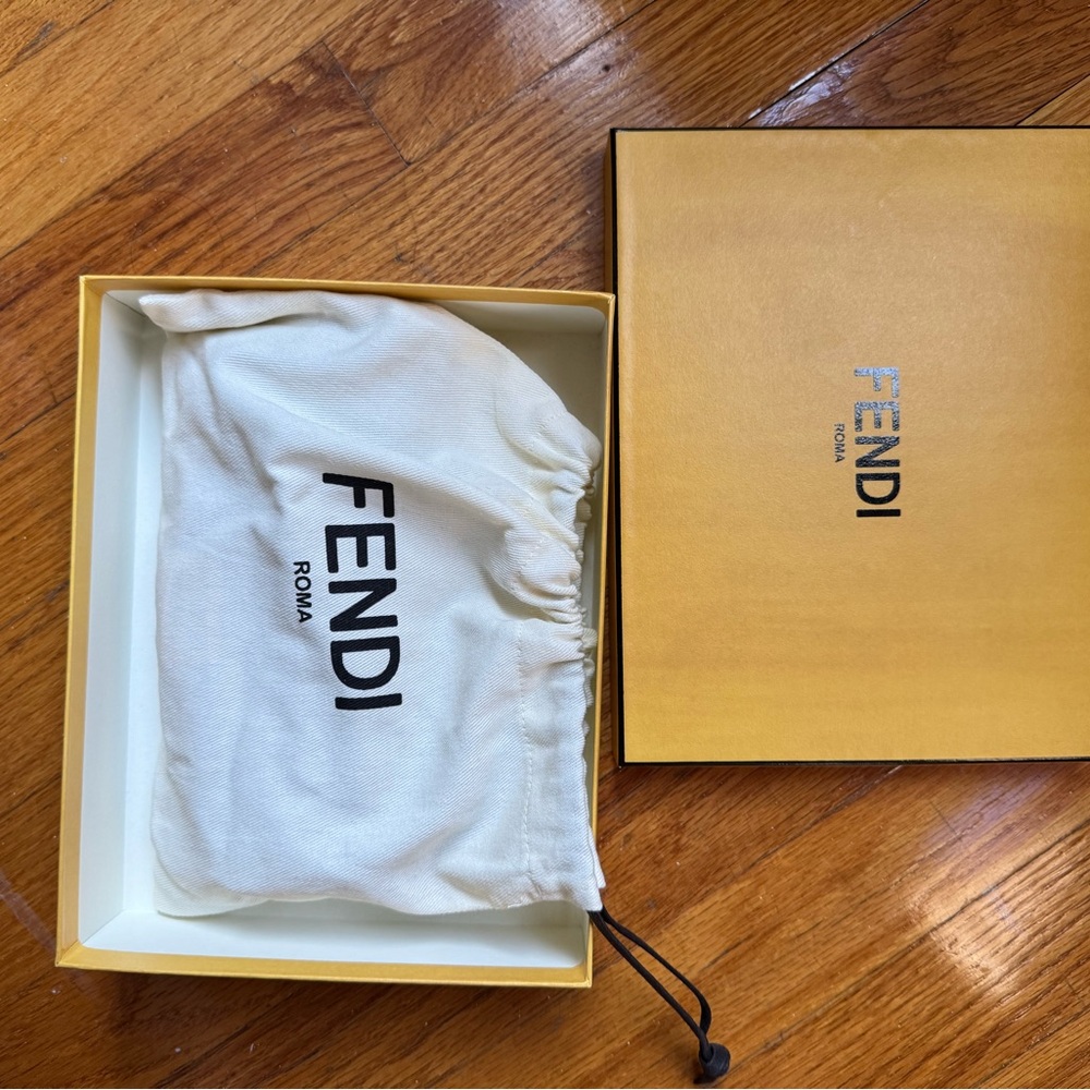NEW, NEVER USED Fendi Light Blue Embossed Wallet on Chain - Picture 9 of 9